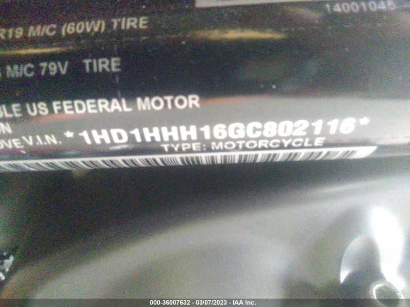 2016 HARLEY-DAVIDSON VRSCDX NIGHT ROD SPECIAL - 1HD1HHH16GC802116