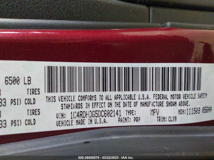 2013 DODGE DURANGO CREW - 1C4RDHDG5DC602141
