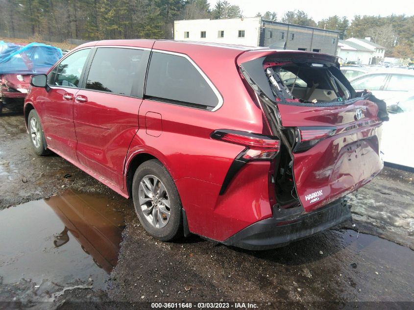 2021 TOYOTA SIENNA XLE - 5TDYSKFC5MS014781