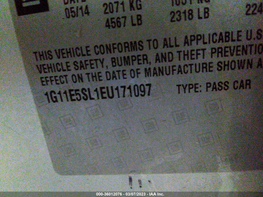 2014 CHEVROLET MALIBU LT - 1G11E5SL1EU171097