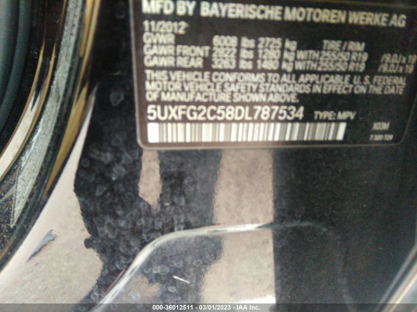 2013 BMW X6 XDRIVE35I - 5UXFG2C58DL787534