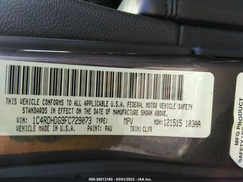 2015 DODGE DURANGO LIMITED - 1C4RDHDG9FC729073