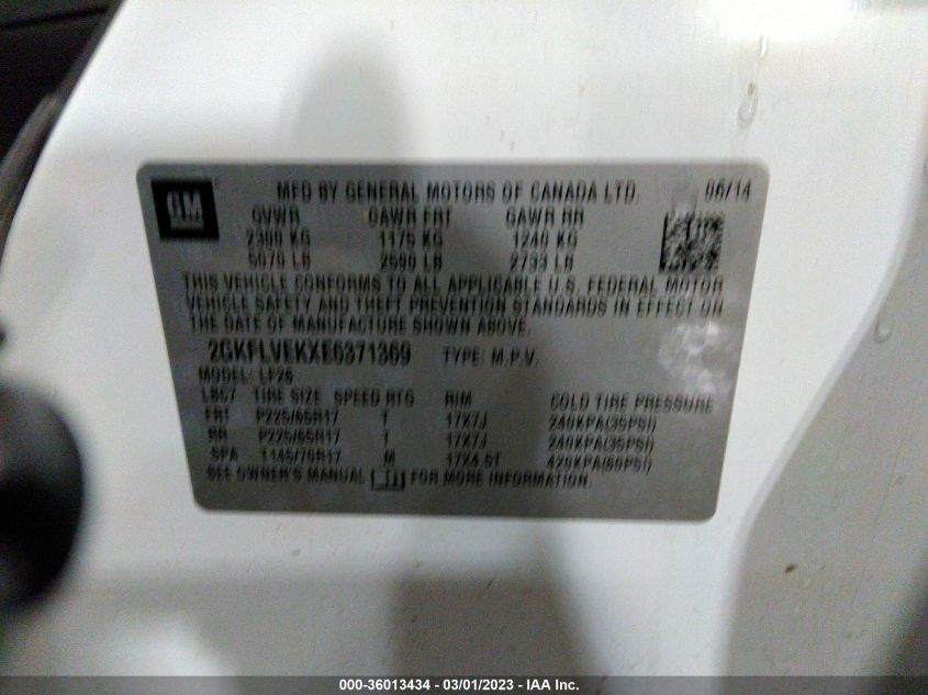 2014 GMC TERRAIN SLE - 2GKFLVEKXE6371369