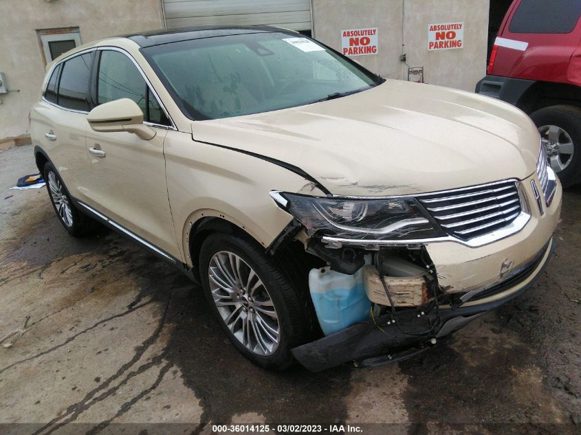 2016 LINCOLN MKX RESERVE - 2LMTJ8LR8GBL60449