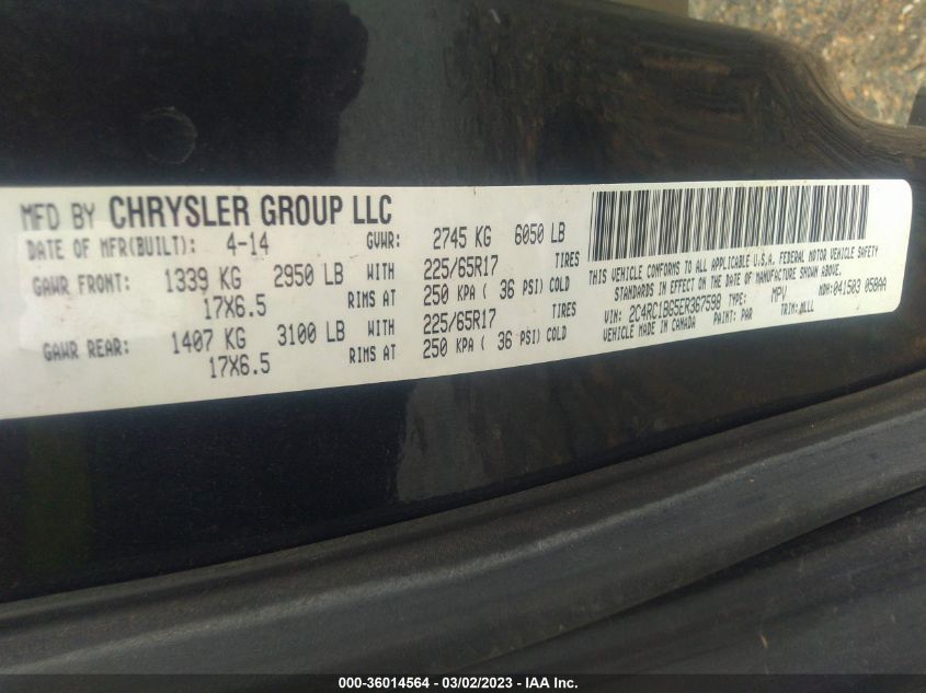 2014 CHRYSLER TOWN & COUNTRY TOURING - 2C4RC1BG5ER367598