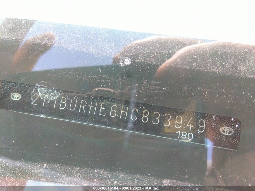 2017 TOYOTA COROLLA L/LE/XLE/SE - 2T1BURHE6HC833949