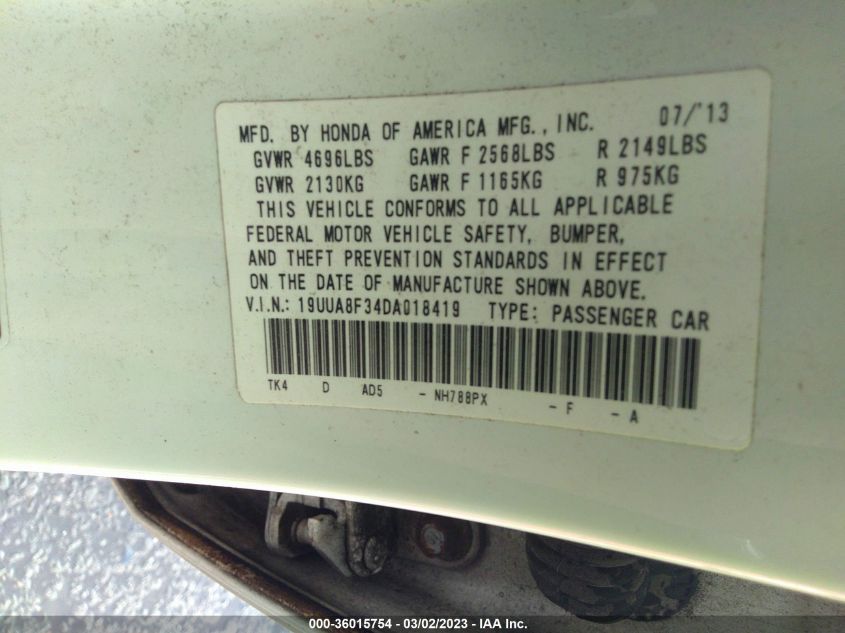 2013 ACURA TL SPECIAL EDITION - 19UUA8F34DA018419
