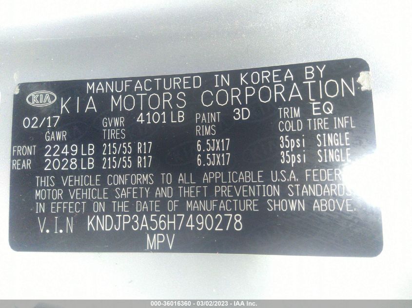 2017 KIA SOUL + - KNDJP3A56H7490278