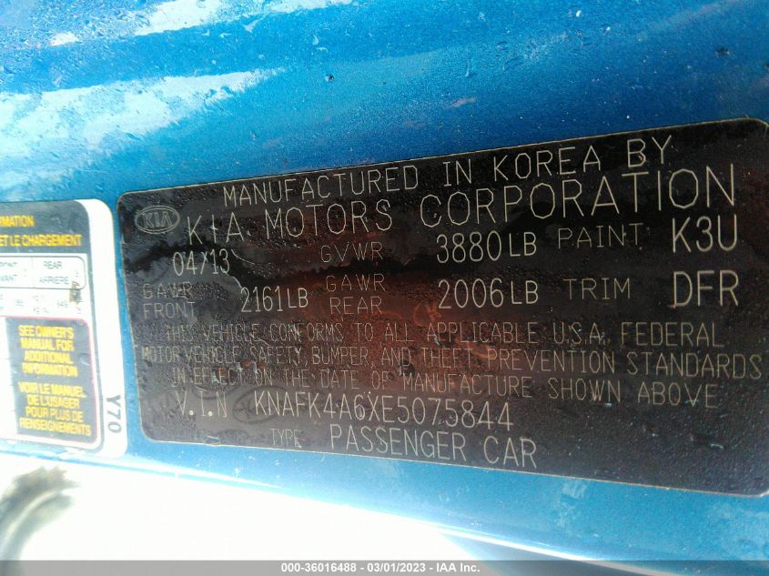 2014 KIA FORTE LX - KNAFK4A6XE5075844