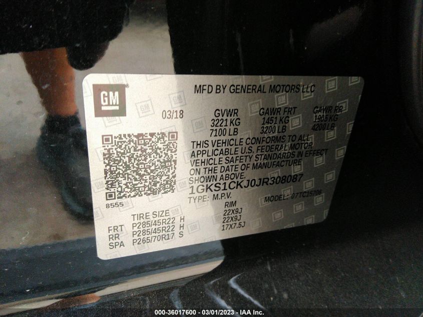 2018 GMC YUKON DENALI - 1GKS1CKJ0JR308087