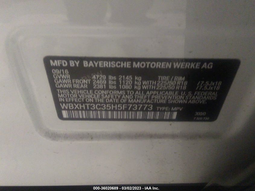 2017 BMW X1 XDRIVE28I - WBXHT3C35H5F73773