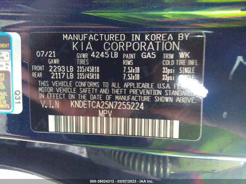 2022 KIA SELTOS SX - KNDETCA25N7255224