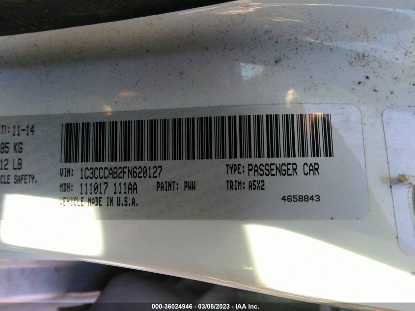 2015 CHRYSLER 200 LIMITED - 1C3CCCAB2FN620127