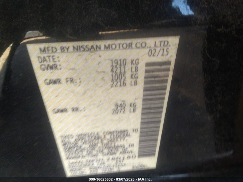 2015 NISSAN ALTIMA 2.5 - 1N4AL3AP3FC280180