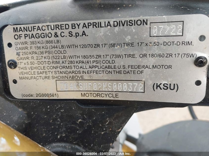 2022 APRILIA RS 660 FACTORY LIMITED ZD4KSUP02NS000372