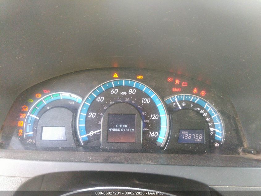 2013 TOYOTA CAMRY HYBRID LE/XLE 4T1BD1FK6DU091443
