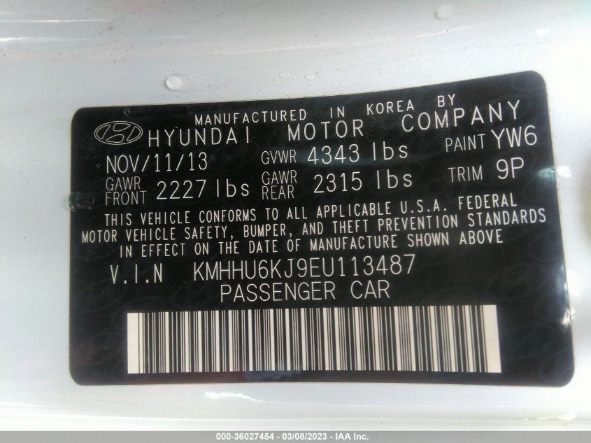 2014 HYUNDAI GENESIS COUPE 3.8 ULTIMATE KMHHU6KJ9EU113487