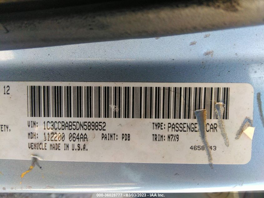 2013 CHRYSLER 200 LX - 1C3CCBAB5DN589852