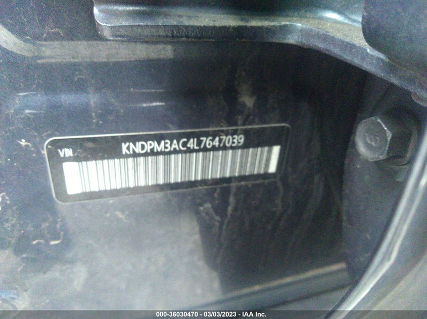 VIN KNDPM3AC4L7647039 2020 KIA SPORTAGE LX