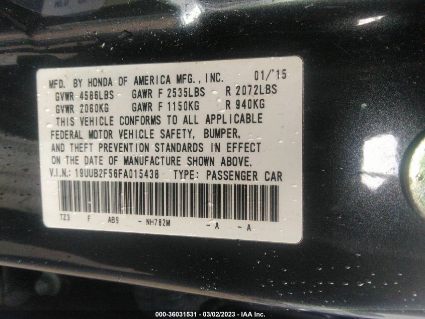 2015 ACURA TLX V6 TECH - 19UUB2F56FA015438