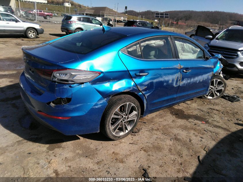 2018 HYUNDAI ELANTRA LIMITED - 5NPD84LF0JH272246