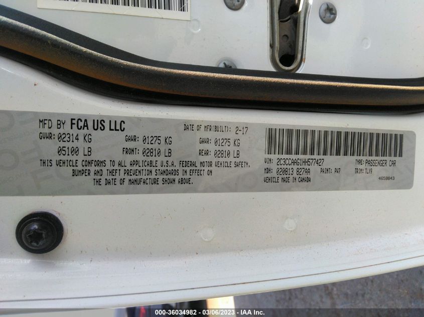 2017 CHRYSLER 300 LIMITED - 2C3CCAAG1HH577427