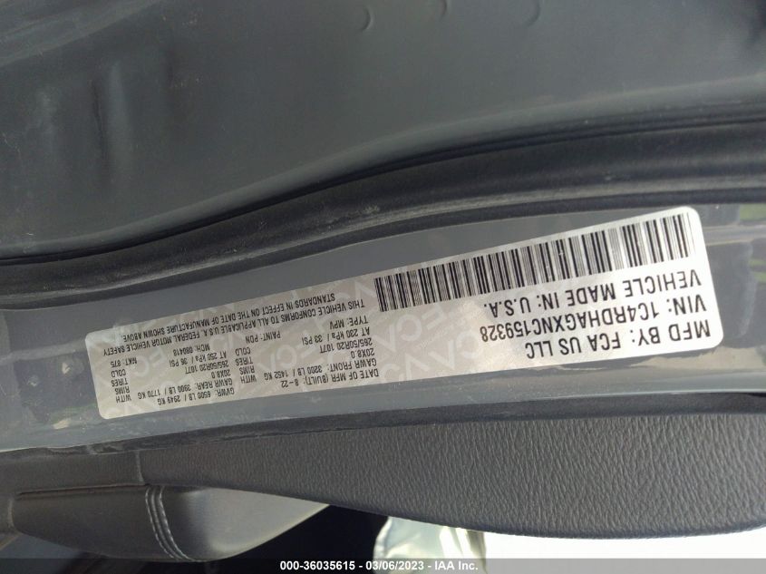 2022 DODGE DURANGO SXT - 1C4RDHAGXNC159328