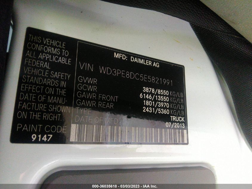 2014 MERCEDES-BENZ SPRINTER CARGO VANS WD3PE8DC5E5821991