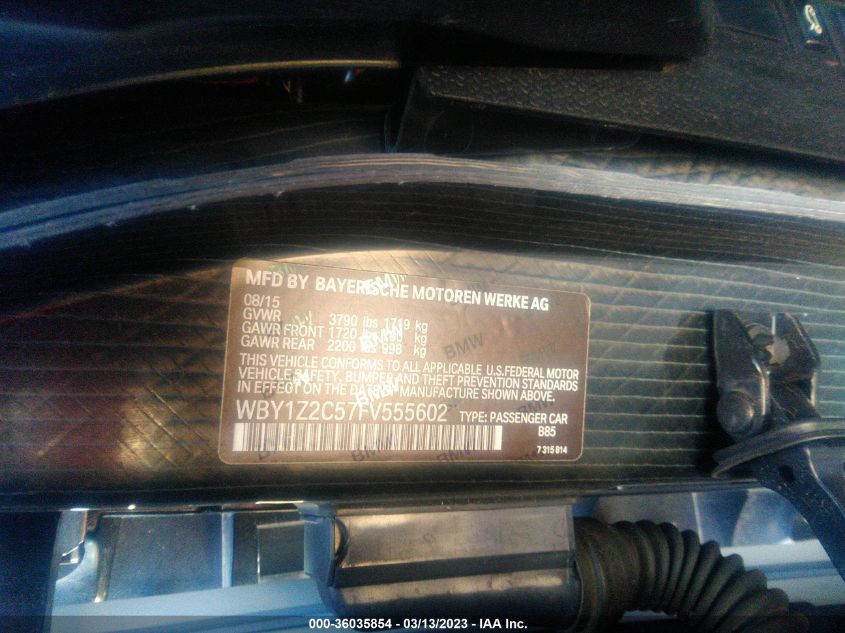 2015 BMW I3 WBY1Z2C57FV555602