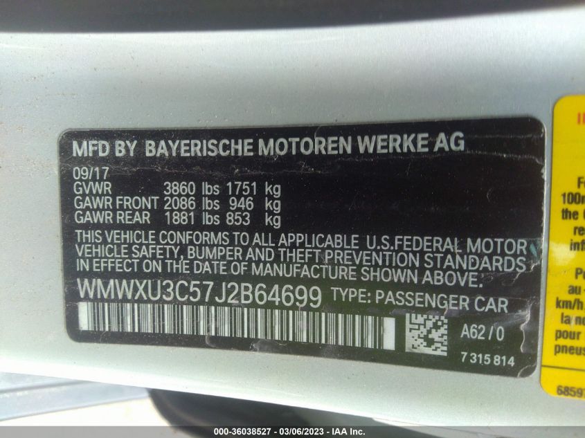 2018 MINI HARDTOP 4 DOOR COOPER S WMWXU3C57J2B64699