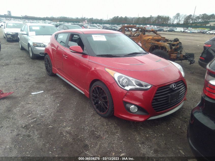 2013 HYUNDAI VELOSTER TURBO W/BLACK INT - KMHTC6AE3DU095858