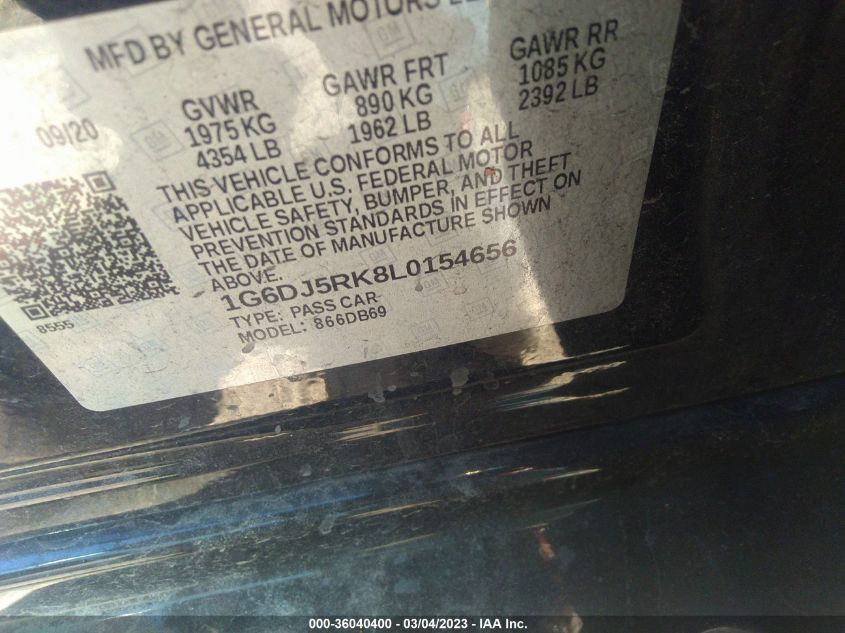 2020 CADILLAC CT4 LUXURY 1G6DJ5RK8L0154656
