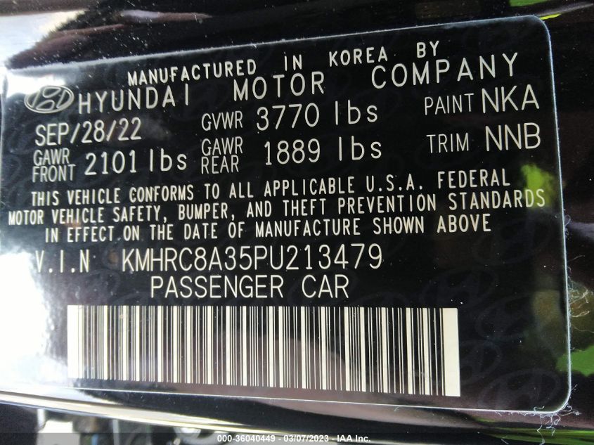 2023 HYUNDAI VENUE SEL - KMHRC8A35PU213479