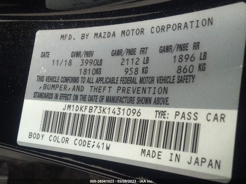 2019 MAZDA CX-3 SPORT - JM1DKFB73K1431096