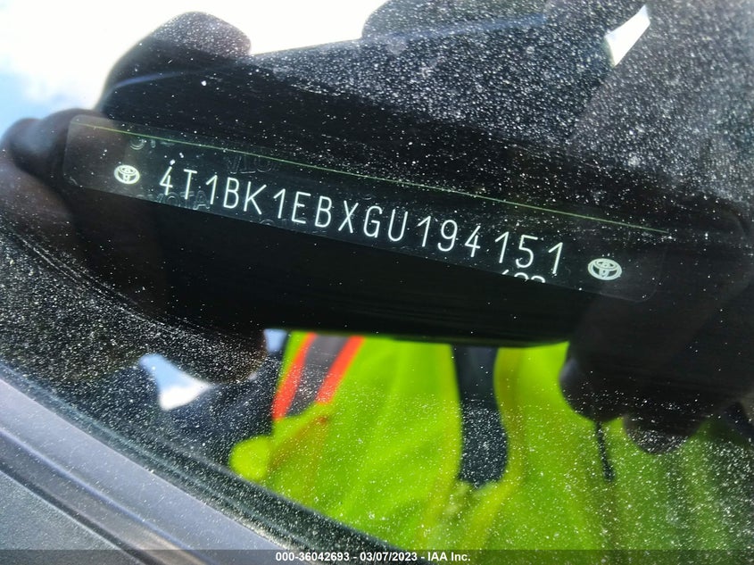 Auction sale of the 2016 TOYOTA AVALON , vin: 4T1BK1EBXGU194151, lot number: 36042693