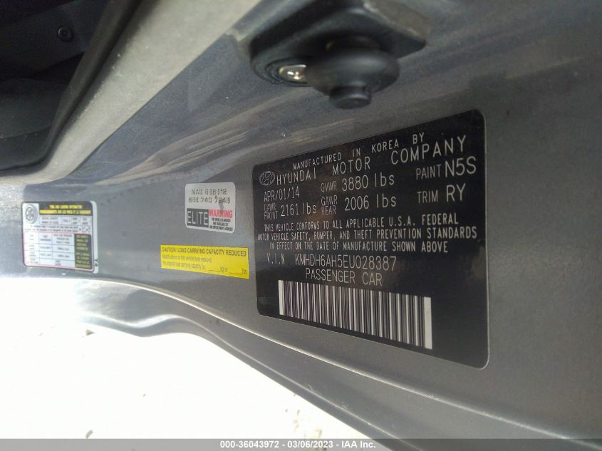 2014 HYUNDAI ELANTRA COUPE - KMHDH6AH5EU028387
