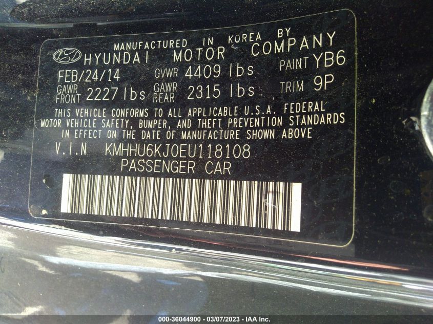 2014 HYUNDAI GENESIS COUPE 3.8 GRAND TOURING KMHHU6KJ0EU118108