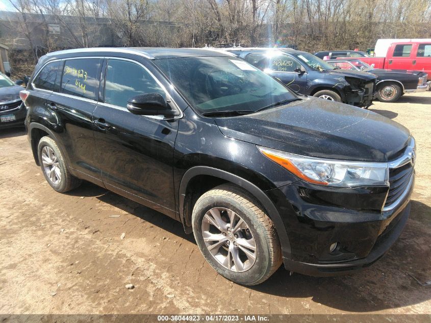 2015 TOYOTA HIGHLANDER XLE - 5TDJKRFH7FS108749