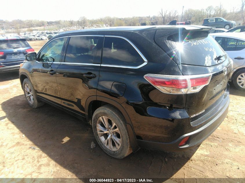 2015 TOYOTA HIGHLANDER XLE - 5TDJKRFH7FS108749