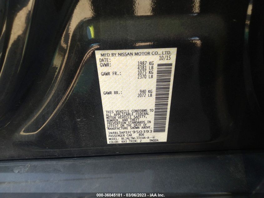 2015 NISSAN ALTIMA 3.5 SL - 1N4BL3AP1FC950393