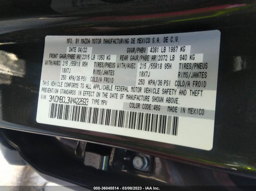 2022 MAZDA CX-30 2.5 S PREFERRED PACKAGE - 3MVDMBCL3NM422693