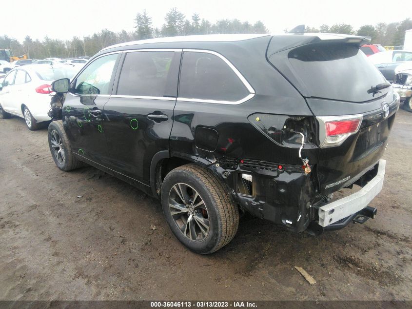 2016 TOYOTA HIGHLANDER XLE - 5TDJKRFH6GS323444