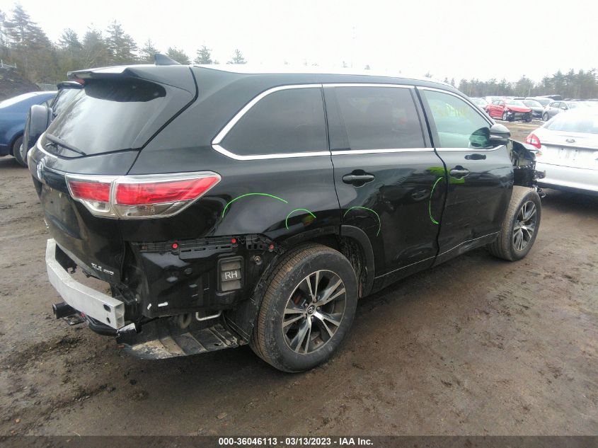 2016 TOYOTA HIGHLANDER XLE - 5TDJKRFH6GS323444