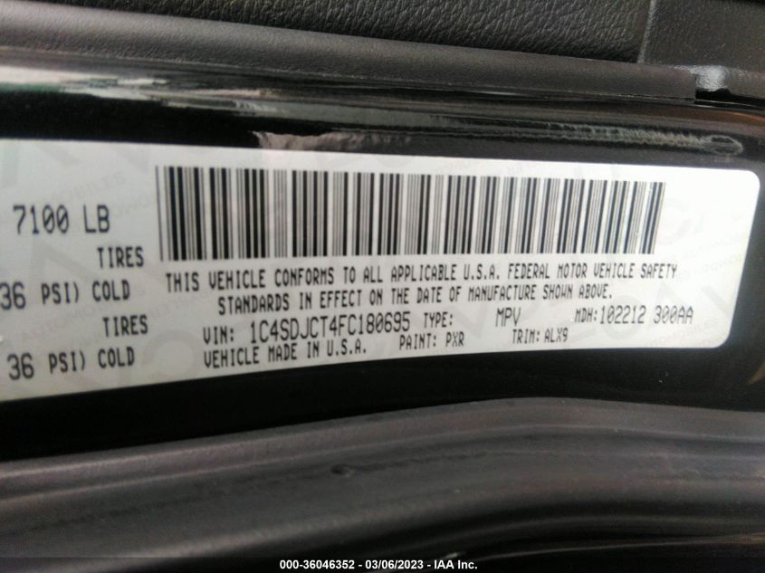 2015 DODGE DURANGO R/T - 1C4SDJCT4FC180695