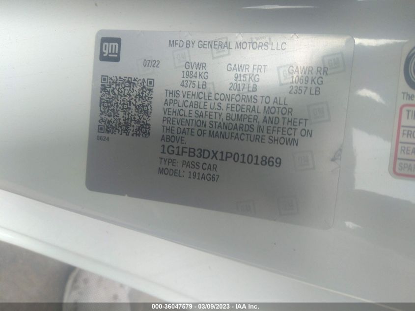 2023 CHEVROLET CAMARO 1LT - 1G1FB3DX1P0101869