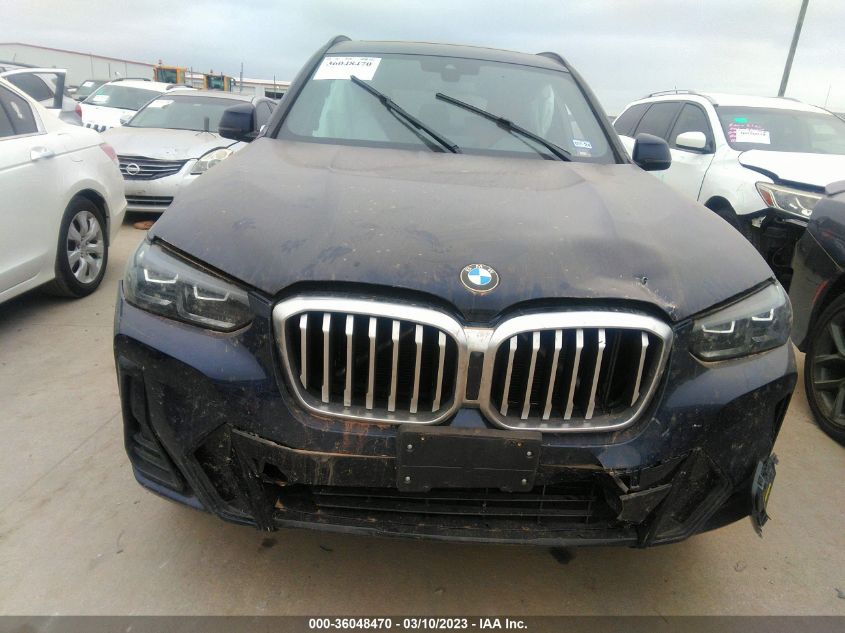 2022 BMW X3 SDRIVE30I - 5UX43DP07N9N25015