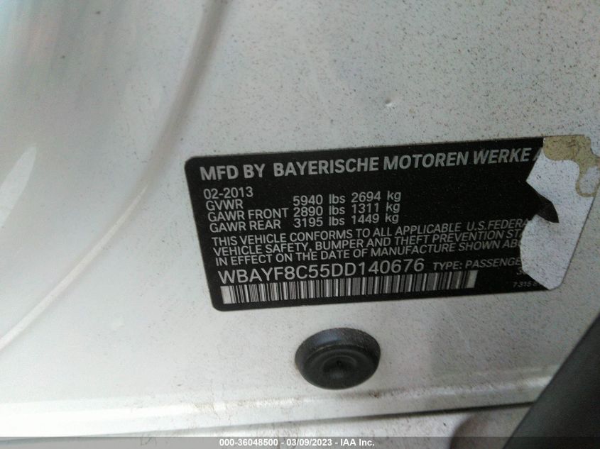 2013 BMW 7 SERIES 750LI XDRIVE - WBAYF8C55DD140676