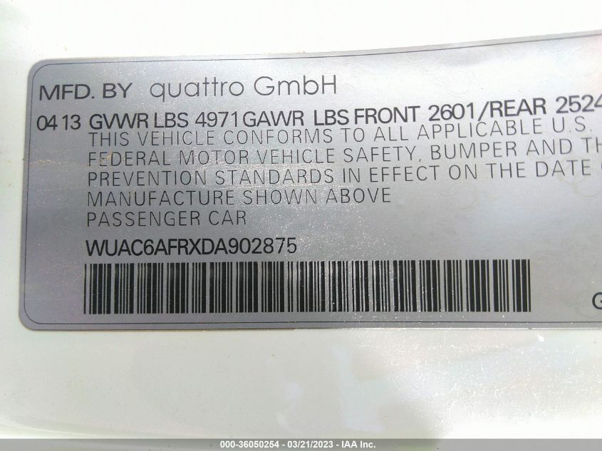 2013 AUDI RS 5 WUAC6AFRXDA902875