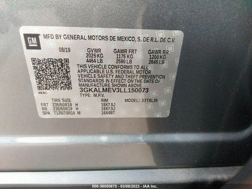 2020 GMC TERRAIN SLE - 3GKALMEV3LL150073