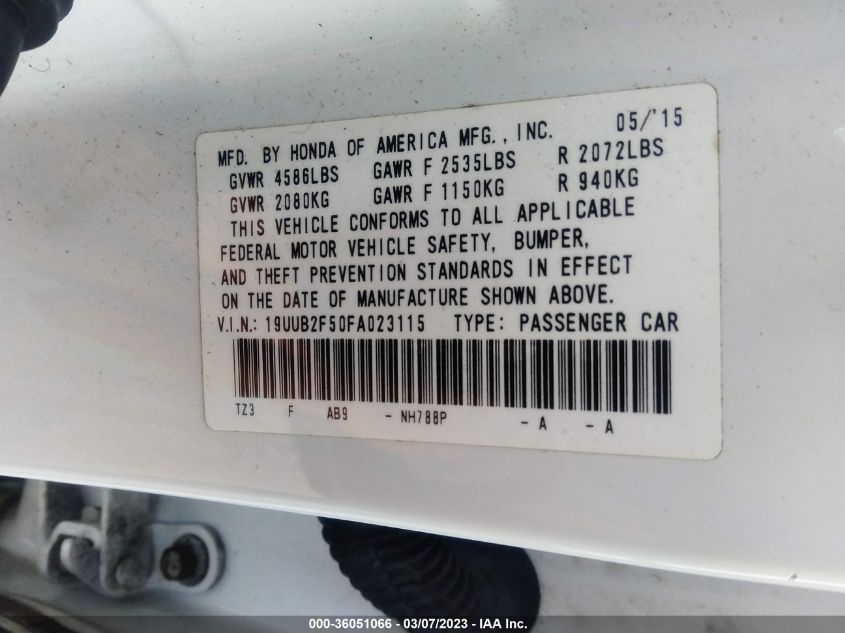 2015 ACURA TLX V6 TECH - 19UUB2F50FA023115